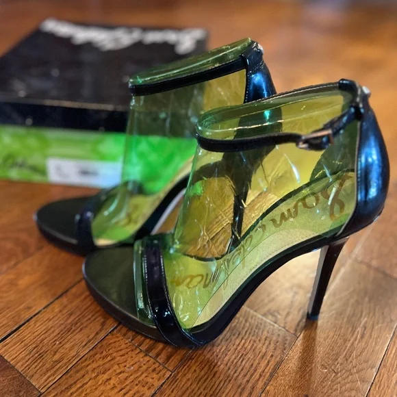 NIB Sam Edelman Eleanor Heel in Black Patent - Picture 3 of 5